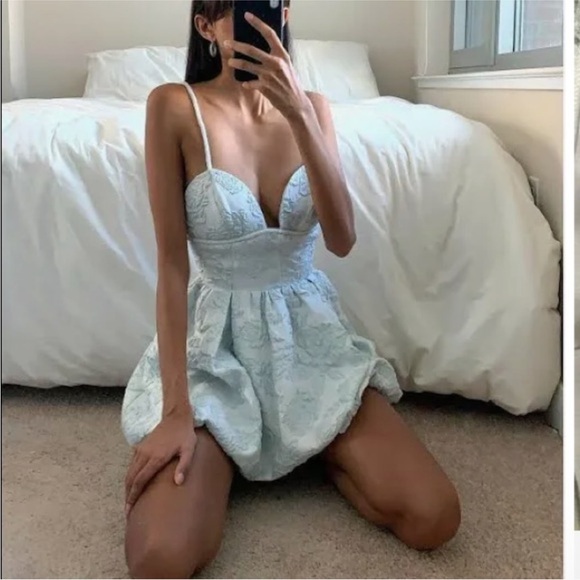 FOR LOVE & LEMONS sz XS Lydia Party Dress in Ice Blue